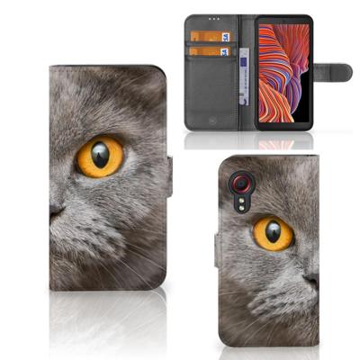 Telefoonhoesje | Met pasjeshouder | Samsung Galaxy Xcover 5 Britse Korthaar Telefoonhoesje | Met pasjeshouder | Samsung Galaxy Xcover 5 Britse Korthaar