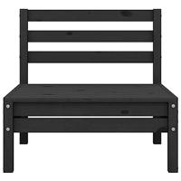3-delige Loungeset massief grenenhout zwart - thumbnail