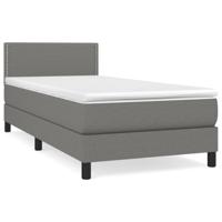 Boxspring met matras stof donkergrijs 120x190 cm - thumbnail