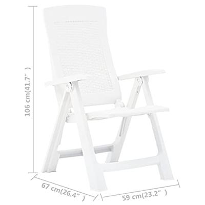 Tuinstoelen 2 st verstelbaar kunststof wit Tuinstoelen 2 st verstelbaar kunststof wit