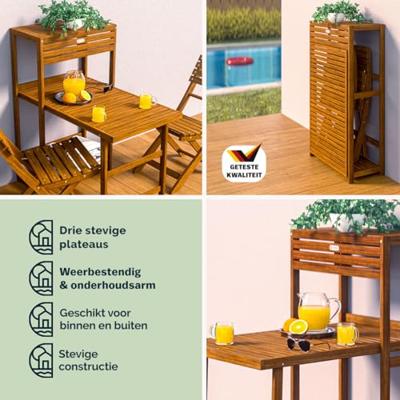 Tuinset 3-delig acaciahout FSC gecertificeerd opvouwbaar