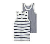Set van 2 slip-overs in biologisch katoen PETIT BATEAU veel blauw - thumbnail