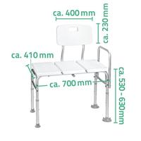 Bad-transferbank Verstelbaar Wiesbaden Ridder Sam Wit - thumbnail