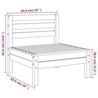Tuinmiddenbanken 2 st massief grenenhout grijs - thumbnail