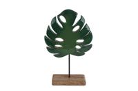 Sculptuur Monstera groen/naturel mango - thumbnail