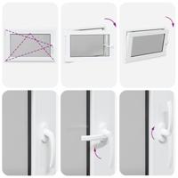 Kelderraam "RISOR" draaikiep-/draai-kiep-1 DIN links wit - thumbnail