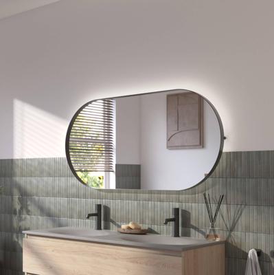 Ben Vita ovale spiegel met LED verlichting en anti-condens 60x120 cm Mat Zwart