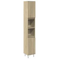 Badkamerkast 30x30x190 cm bewerkt hout sonoma eikenkleurig - thumbnail