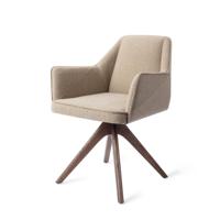 Jesper Home Tome eetkamerstoel Great Greige revolve oak walnut - thumbnail
