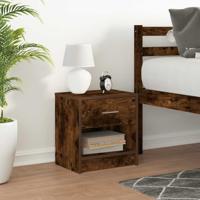 Nachtkastje met lade 39x28x41 cm gerookt eikenkleurig - thumbnail