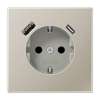 JUNG ES1520-15CA wandcontactdoos LS990 edelstaal USB en USB-C
