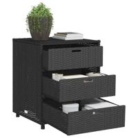 Tuinkast 55x59x69 cm poly rattan zwart - thumbnail