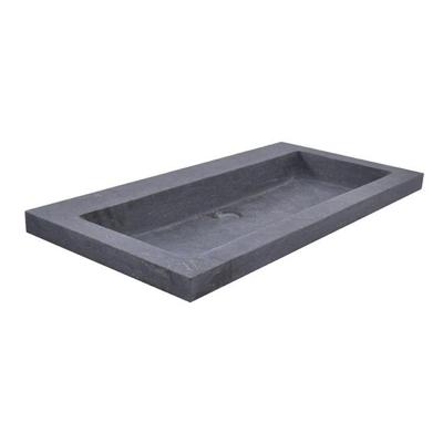 Wiesbaden Bstone wastafelblad 80x45x5 cm zonder kraangat natuursteen zwart
