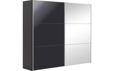 Goossens Kledingkast Easy Storage Sdk, 253 cm breed, 220 cm hoog, 1x 3 paneel schuifdeur li en 1x 3 paneel spiegel schuifdeur re