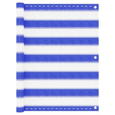 VidaXL Balkonscherm 75x300 cm hdpe blauw en wit