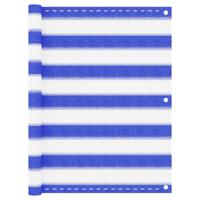 VidaXL Balkonscherm 75x300 cm hdpe blauw en wit - thumbnail