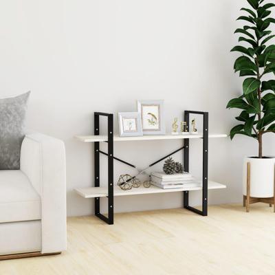 Boekenkast met 2 schappen 100x30x70 cm massief grenenhout wit