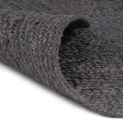 VidaXL Vloerkleed handgemaakt rond 120 cm jute donkergrijs VidaXL Vloerkleed handgemaakt rond 120 cm jute donkergrijs