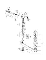 GROHE Costa S wastafelkraan met waste inclusief gegoten uitloop chroom 21255001 - thumbnail