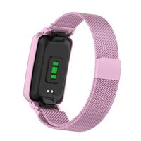 By Qubix - Milanese loop bandje met case - Lila - Xiaomi Smart Band 7 Pro - thumbnail
