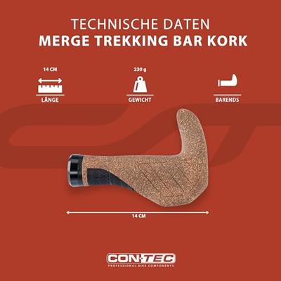 CONTEC handvatten "merge trekking bar kork" ct grips merge trekking bar cork, 140mm CONTEC handvatten "merge trekking bar kork" ct grips merge trekking bar cork, 140mm