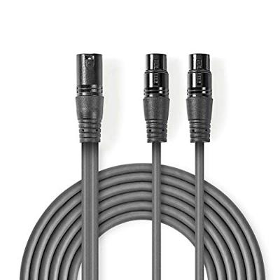 Nedis Gebalanceerde Audiokabel | XLR 3-Pins Male | 2x XLR 3-Pins Female | 1.5 m | 1 stuks - COTH15025GY15 COTH15025GY15 Nedis Gebalanceerde Audiokabel | XLR 3-Pins Male | 2x XLR 3-Pins Female | 1.5 m | 1 stuks - COTH15025GY15 COTH15025GY15
