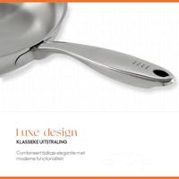 ELLE Gourmet Classique Koekenpannenset - Ø 24 & 28 cm - Zonder anti-aanbaklaag - RVS - thumbnail