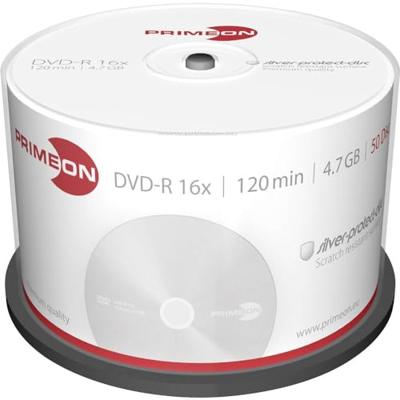 Primeon 2761204 DVD-R disc 4.7 GB 50 stuk(s) Spindel Mat zilver oppervlak - thumbnail
