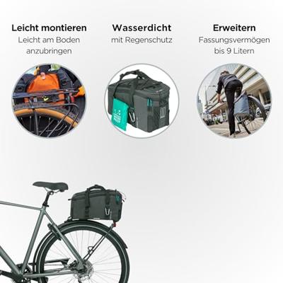 Bagagedragertas Basil Discovery 365D 9 liter 36 x 16 x 20 cm - zwart melee Bagagedragertas Basil Discovery 365D 9 liter 36 x 16 x 20 cm - zwart melee