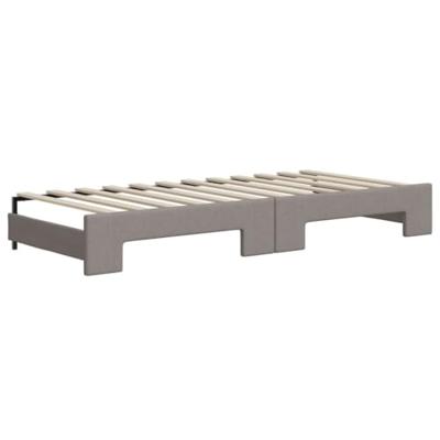 Slaapbank met onderschuifbed 90x200 cm stof taupe