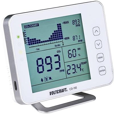 VOLTCRAFT CO-110 Kooldioxidemeter 0 - 5000 ppm Met datalogger Kalibratie Fabrieksstandaard (zonder certificaat) VOLTCRAFT CO-110 Kooldioxidemeter 0 - 5000 ppm Met datalogger Kalibratie Fabrieksstandaard (zonder certificaat)