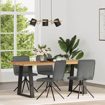 Eetkamerstoelen 4 st stof donkergrijs
