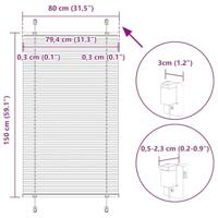 Pliss rolgordijn 80x150 cm stofbreedte 79,4 cm polyester wit - thumbnail