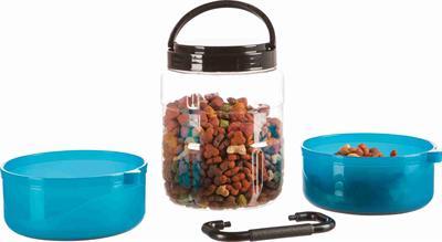 TRIXIE REISSET VOERBAK / DRINKBAK DONKERGRIJS