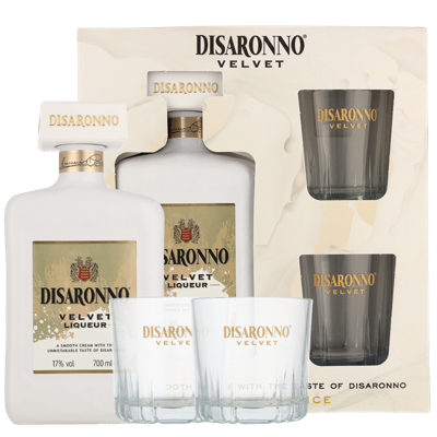 Disaronno Velvet in Gift Box met 2 Glazen