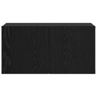 TV-kastset Zwart Eiken Geëngageerd hout Klein TV-kast - thumbnail