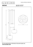 Lucide MEDINE - Hanglamp - Ø 46 cm - 3xE27 - Opaal - thumbnail
