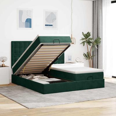 Ottoman bed met matrassen en LED's 200x200cm fluweel