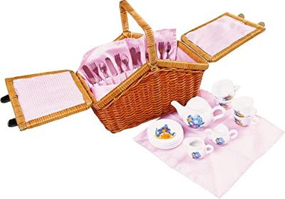 Small Foot houten picknickmand met servies romantisch, 30dlg. Small Foot houten picknickmand met servies romantisch, 30dlg.