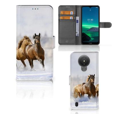 Nokia 1.4 | Telefoonhoesje | Met pasjeshouder | Paarden