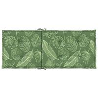 Stoelkussens 2 st hoge rug bladpatroon stof - thumbnail