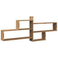 Wandschap 167,5x18x68 cm bewerkt hout artisanaal eikenkleurig - thumbnail
