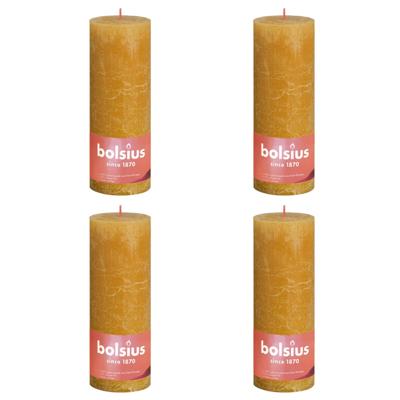 Bolsius rustiek stompkaars 190/68 honey yellow a4