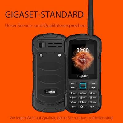 Gigaset GLX8 Active robuuste 4G-outdoor mobiele telefoon met walkietalkiefunctie stof- en waterdicht IP68 beschermingsklasse dual sim zonder abonnement 2,4 inch lcd-display, zwart/petrol