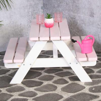 Minnie kinderpicknicktafel roze/wit Minnie kinderpicknicktafel roze/wit