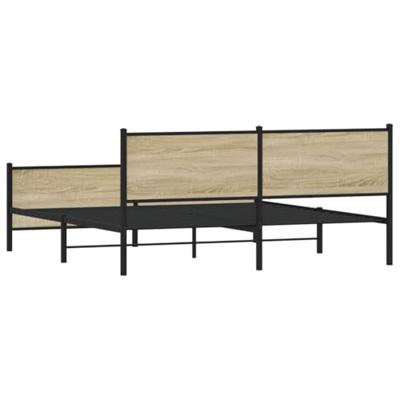 Bedframe zonder matras metaal sonoma eikenkleurig 193x203 cm