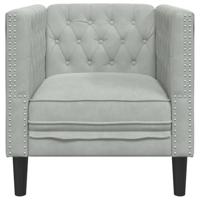 Fauteuil Chesterfield-stijl fluweel lichtgrijs - thumbnail