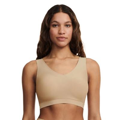 Bralette top met vulling - Soft Stretch - Padded top - Bralette / BH Top naadloos dames - Rood - zwart - Huidskleur