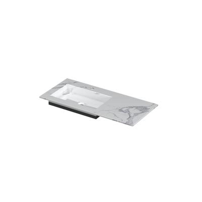 INK Post Wastafel Keramische Slab Envelop Bak Links met 1 Kraangat - 1000x450x10 mm - Statuario Glans