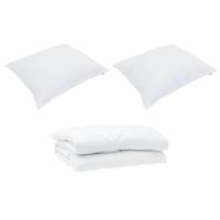 Dekbed met kussen 3 pcs Wit 240 x 220 cm Microfibre - thumbnail